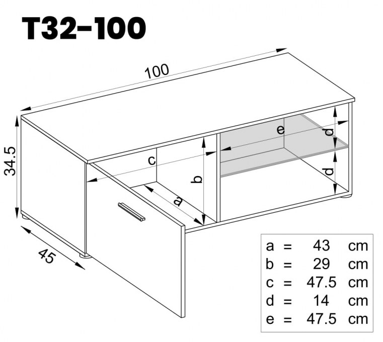 T32-100 - Grey gloss fronts
